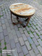 Sloophouten Salontafel Ijzeren Frame, Ophalen, Gebruikt, Hout, 55 tot 75 cm