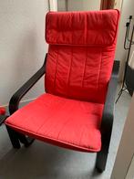 Relax fauteuil met voetenbankje (Ikea), Gebruikt, Stof, Ophalen of Verzenden, 75 tot 100 cm