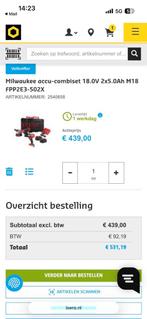 Milwaukee accu-combiset, Doe-het-zelf en Verbouw, Gereedschap | Machine-onderdelen en Toebehoren, Ophalen of Verzenden, Nieuw