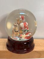 Vintage snowglobe sneeuwbol kerstman houten sokkel, Diversen, Ophalen of Verzenden, Zo goed als nieuw