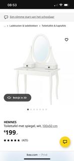 Kaptafel met spiegel en laatjes zgan, Ophalen, Zo goed als nieuw, 50 tot 100 cm, Minder dan 100 cm