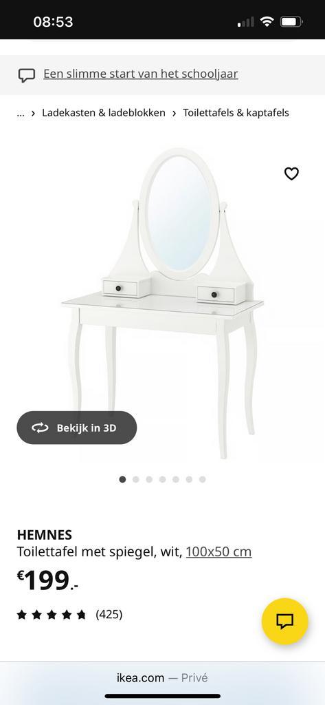 Kaptafel met spiegel en laatjes zgan, Huis en Inrichting, Tafels | Kaptafels, Zo goed als nieuw, Minder dan 100 cm, 50 tot 100 cm