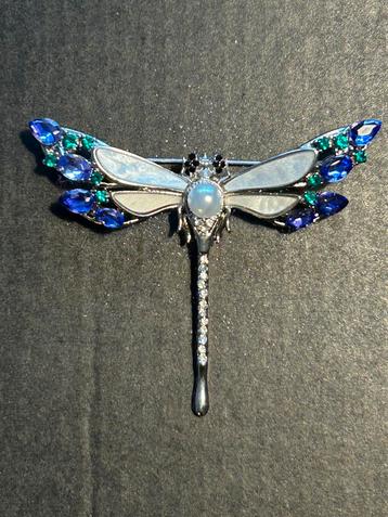 Vintage Libelle Broche - Paars & Parelmoer beschikbaar voor biedingen