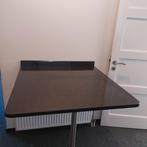 Masief Granieten tafelblad met rvs poot., Huis en Inrichting, Tafels | Eettafels, Ophalen, 200 cm of meer, 50 tot 100 cm, Zo goed als nieuw