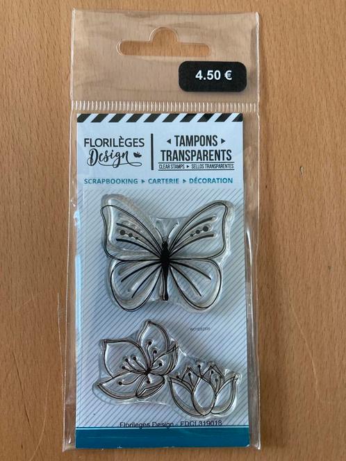Florileges design stemoel setje vlinder bloem, Hobby en Vrije tijd, Stempelen, Zo goed als nieuw, Clearstamp, Ophalen of Verzenden