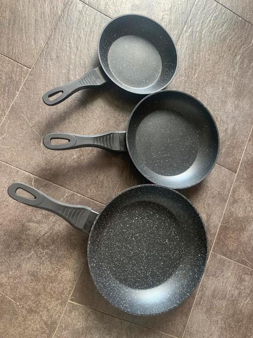 BIKO 3-delige koekenpannenset - NIEUW in doos, Huis en Inrichting, Keuken | Potten en Pannen, Zo goed als nieuw, Koekenpan of Braadpan