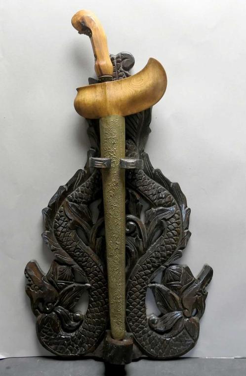 Blawong Keris BZ9 Kris houder drager Naga Pengantin paneel, Antiek en Kunst, Kunst | Niet-Westerse kunst, Ophalen of Verzenden