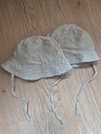 2x H&M linnen zonnehoed lichtbeige maat 68, Kinderen en Baby's, Babykleding | Petten en Hoeden, Jongetje of Meisje, Hoed, Zo goed als nieuw