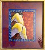 Pastel 'Flowerbed' Jacques Tange - Afmeting 47x53, Antiek en Kunst, Ophalen