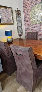 Eettafel met 4 stoelen + 1 gratis zie laatste foto, Huis en Inrichting, Tafels | Eettafels, Ophalen, Gebruikt, 50 tot 100 cm, Vijf personen of meer