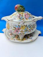 Mooie vintage soepterrine met dienblad en lepel, Antiek en Kunst, Ophalen of Verzenden