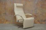 ZGANieuw witte leren Jori Mensana design relaxfauteuil, Huis en Inrichting, Fauteuils, Jori, Design, 75 tot 100 cm, Ophalen of Verzenden