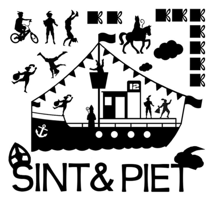 Statische herbruikbare raamstickers voor sinterklaas., Hobby en Vrije tijd, Stickers en Plaatjes, Nieuw, Sticker, Ophalen of Verzenden