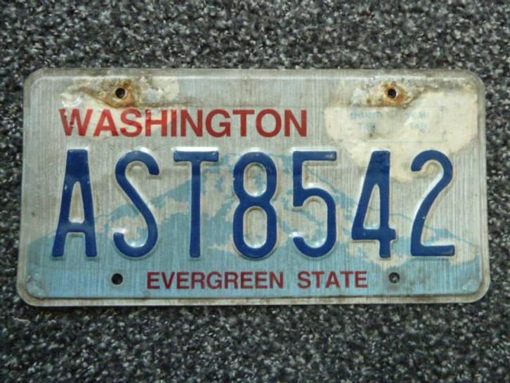 Kentekenplaat licenseplate Washington 1 USA, Verzamelen, Automerken, Motoren en Formule 1, Gebruikt, Auto's, Verzenden