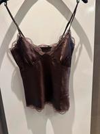 Vintage topje satijn bruin m /38, Maat 38/40 (M), Bruin, Ophalen of Verzenden, Zo goed als nieuw