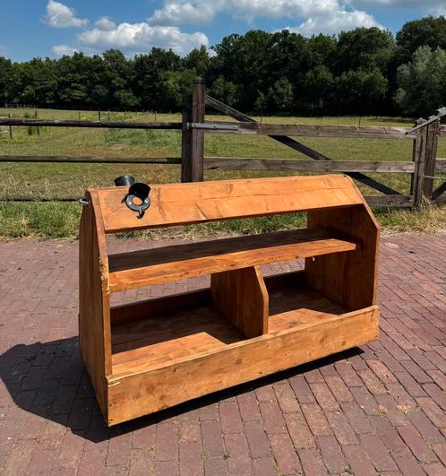 Prachtige Houten Zadelkar op zwenkwielen, Dieren en Toebehoren, Paarden en Pony's | Overige Paardenspullen, Ophalen