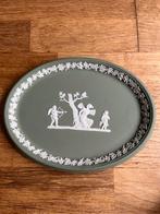 Wedgwood Jasper zachtgroen ovalen schaal met decoratie, Ophalen of Verzenden