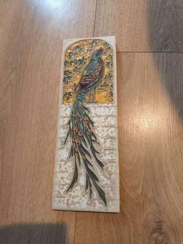 Porceleyne Fles Delft Art Nouveau Cloisonne Tegel fazant  beschikbaar voor biedingen
