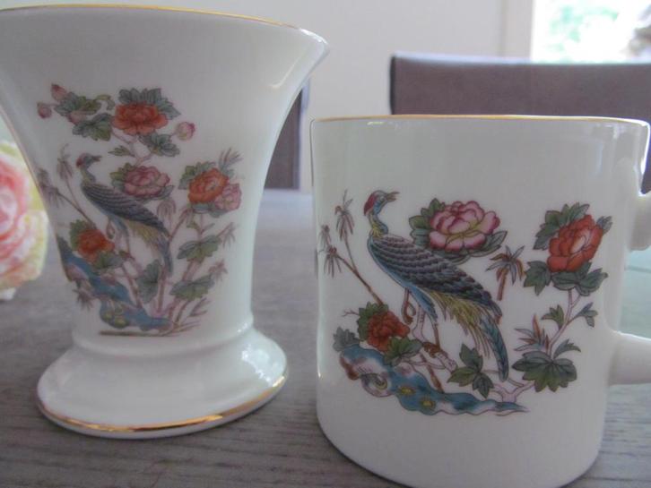 Wedgwood Kutani Crane Kop + Vaasje, Huis en Inrichting, Keuken | Servies, Zo goed als nieuw, Overige typen, Wedgwood, Keramiek