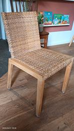 4 vintage rotan IKEA stoelen, Vier, Gebruikt, Vintage, Hout