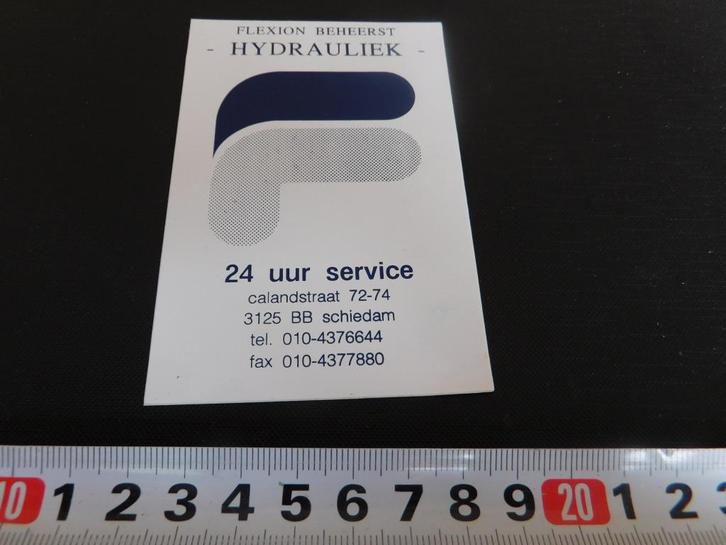 sticker Schiedam Flexion beheerst HYDRAULIEK, Verzamelen, Stickers, Zo goed als nieuw, Ophalen