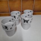 NIEUW!! FELIX 4 witte/zwarte bekers, mokken, melkbekers., Ophalen of Verzenden, Nieuw, Overige stijlen, Kop(pen) en/of Schotel(s)