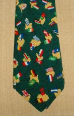 ABN AMRO Bank stropdas zijde exemplaar met vlaggen groen, Ophalen of Verzenden, Nieuw, Gebruiksvoorwerp