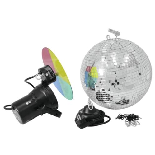 EUROLITE Spiegelbolset 30cm met Pinspot, Muziek en Instrumenten, Licht en Laser, Nieuw, Licht, Geluidgestuurd, Kleur, Stroboscoopeffect