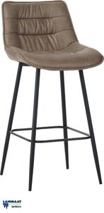 Bar Kruk Elephant Taupe Microfiber Set van 2st : €189,90, Nieuw, Metaal, Grijs, Vijf, Zes of meer stoelen