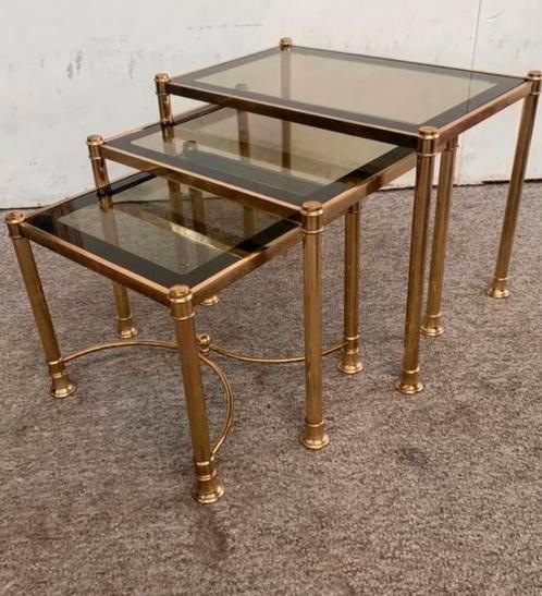 Miniset bijzettafeltjes Maison Jansen Hollywood Regency, Huis en Inrichting, Tafels | Bijzettafels, Ophalen of Verzenden