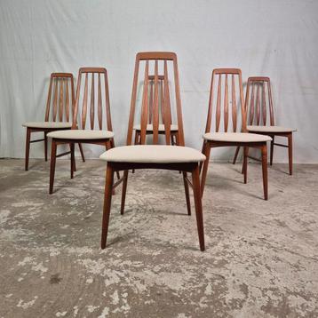 6x Niels Koefoed 'Eva' chair, vintage Deense eetkamerstoel beschikbaar voor biedingen