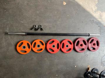 Halter stang met schijven bodypump beschikbaar voor biedingen