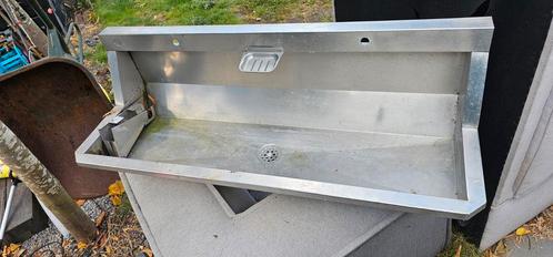 RVS Wastafel - Werkplaats/Garage, Doe-het-zelf en Verbouw, Sanitair, Gebruikt, Wastafel, Rvs, Ophalen