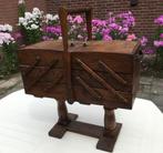 uittrekbare scharnier naai box - hout - grootmoeders tijd, Ophalen