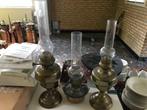 3 antieke olielampen petroleumlamp, Antiek en Kunst, Antiek | Glas en Kristal, Ophalen of Verzenden