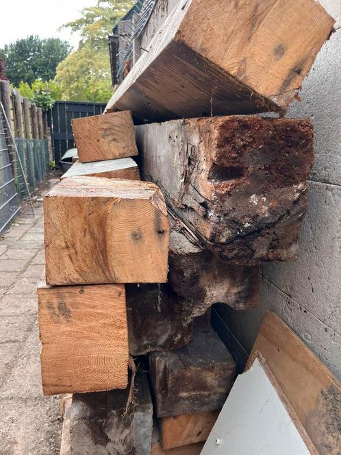 Partij oude vloerbalken – diverse maten, langste 316 cm, Tuin en Terras, Haardhout, Blokken, Overige houtsoorten, Ophalen of Verzenden