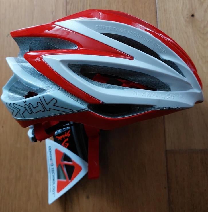 Nieuwe Spiuk Dharma-Fietshelm-Maat S/M (51-56 cm) - Rood/wit, Fietsen en Brommers, Fietsaccessoires | Fietshelmen, Nieuw, Heer of Dame