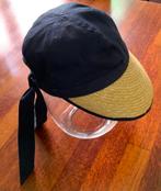 Cap/zonneklep met strik donkerblauw met rieten klep, Verzenden, Zo goed als nieuw, One size fits all