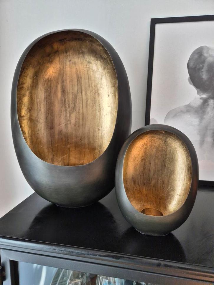 Ei (egg) Windlicht/Theelichthouder Set, Huis en Inrichting, Woonaccessoires | Kandelaars en Kaarsen, Zo goed als nieuw, Kandelaar