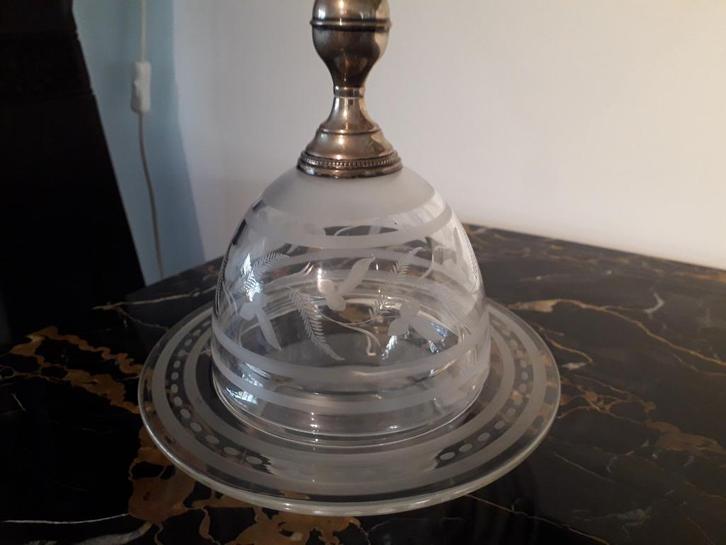 TOPSTUK op GEBIED van ANTIEK HOLL GEETST GLAS met ZILVER, Antiek en Kunst, Antiek | Goud en Zilver, Zilver, Ophalen of Verzenden