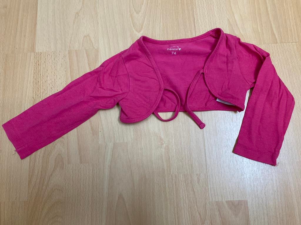 Roze bolero vest 74, Kinderen en Baby's, Babykleding | Maat 74, Ophalen of Verzenden, Zo goed als nieuw, Truitje of Vestje
