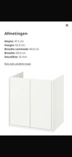 wit badkamermeubel voor onder wastafel - IKEA Havback, Ophalen, Nieuw, 50 tot 100 cm, Minder dan 100 cm