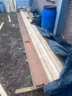 Vlonderplanken en balken + schroeven, Doe-het-zelf en Verbouw, Hout en Planken, Gebruikt, 25 tot 50 mm, Plank, 300 cm of meer