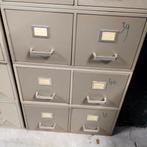 Industriële stalen ladekast - kaartenbak - 6 laadjes grijs