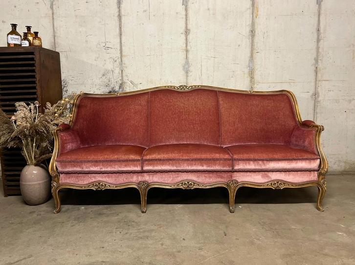 Antieke bank louis XV stijl, Huis en Inrichting, Banken | Sofa's en Chaises Longues, Gebruikt, Driepersoons, 150 tot 200 cm, 75 tot 100 cm