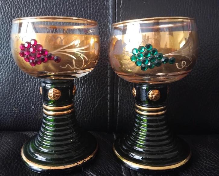 Vintage Koblenz Rijn Wijnglazen Set, Antiek en Kunst, Antiek | Glas en Kristal, Ophalen of Verzenden