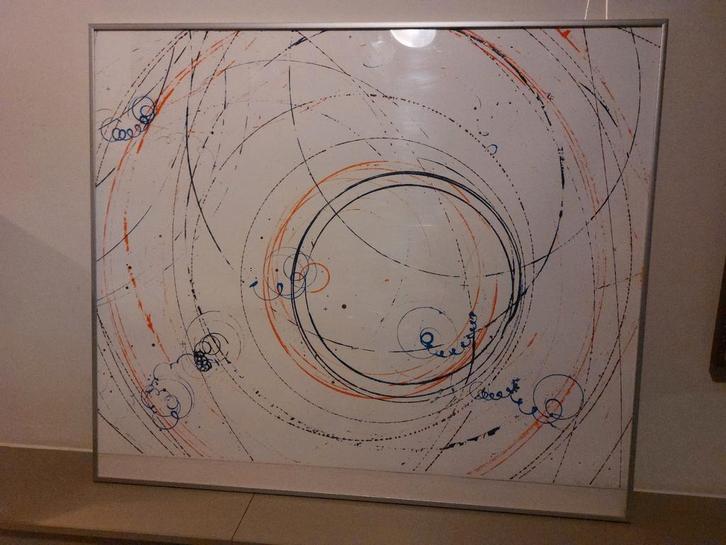 Pieter van der Veen – “Turning Particles” (1984), Antiek en Kunst, Kunst | Schilderijen | Abstract, Ophalen of Verzenden