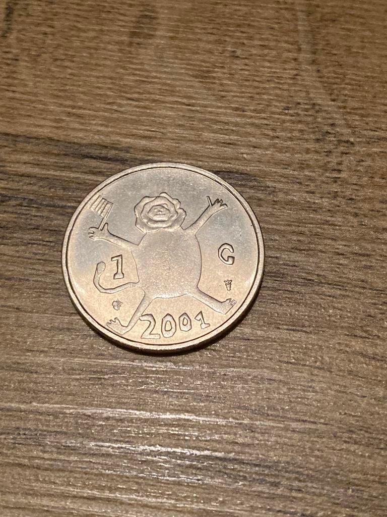 Gulden 2001 loeki, Postzegels en Munten, Ophalen of Verzenden, Koningin Beatrix, 1 gulden, Losse munt