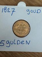 5 gulden 1827 B, Postzegels en Munten, Munten | Nederland, 5 gulden, Koning Willem I, Losse munt, Goud