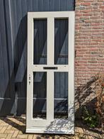 Hardhouten voordeur, Doe-het-zelf en Verbouw, 215 cm of meer, 80 tot 100 cm, Glas, Zo goed als nieuw